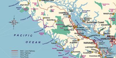 Vancouver ısland kamp haritası 