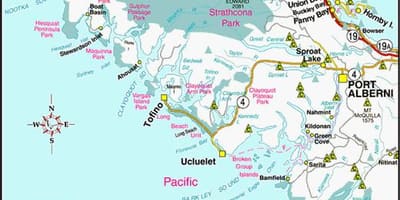 West coast Kanada haritası 