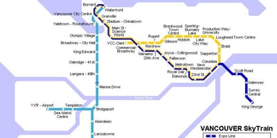 Yvr metronun haritası 